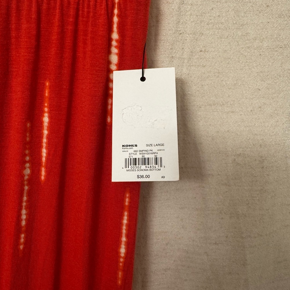 NWT Sonoma Red Tie Dye Maxi Skirt Large 40 in Length - Picture 4 of 4